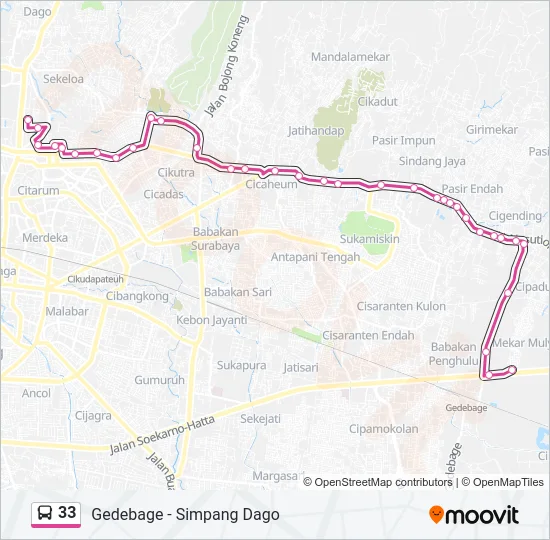 33 Bus Line Map