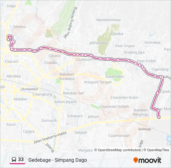 33 Bus Line Map