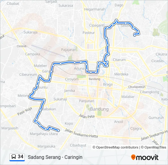 34 Bus Line Map