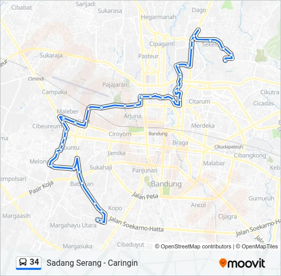 34 Bus Line Map