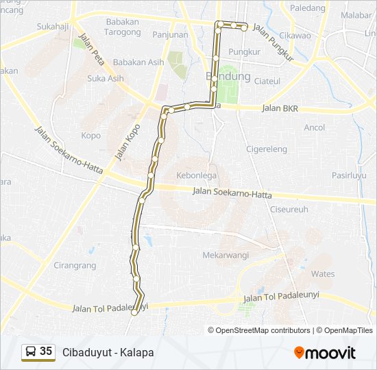 35 bus Line Map