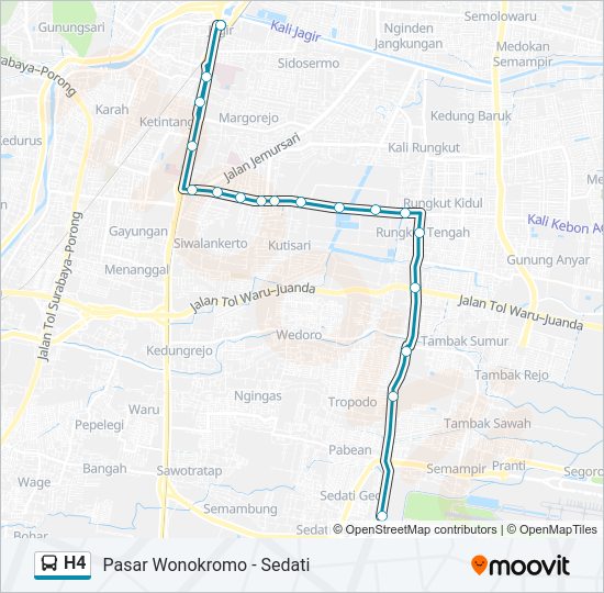 Rute H4: Jadwal, Pemberhentian & Peta - Sedati (Diperbarui)