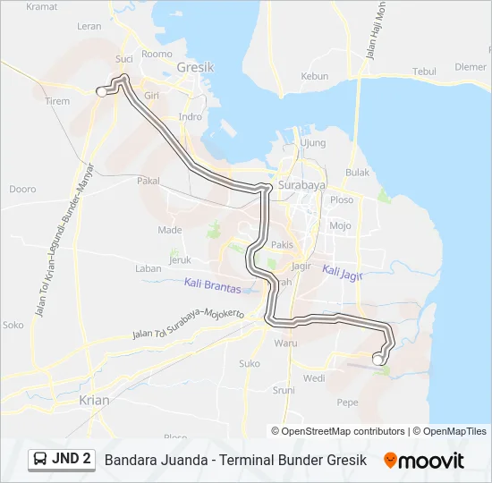 JND 2 Bus Line Map