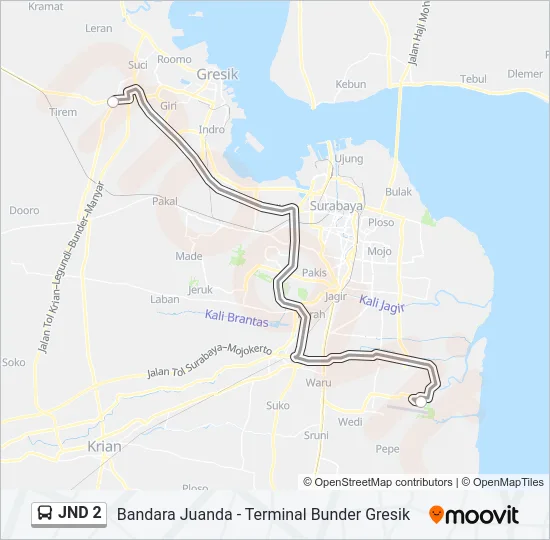 JND 2 Bus Line Map