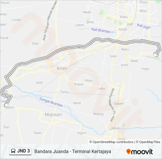 JND 3 Bus Line Map