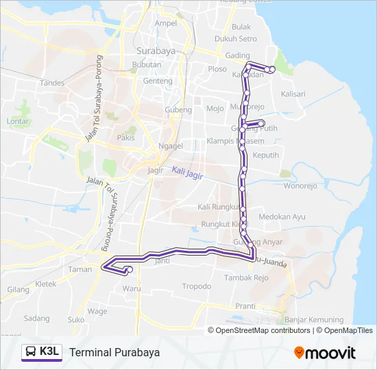 K3L Bus Line Map