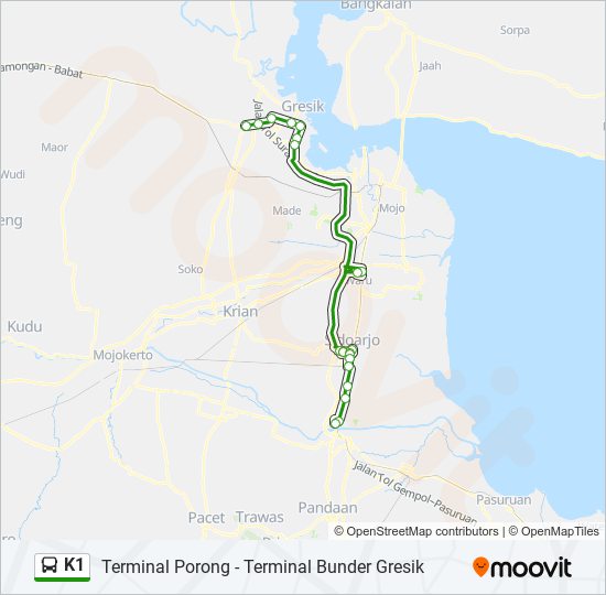 K1 bus Line Map