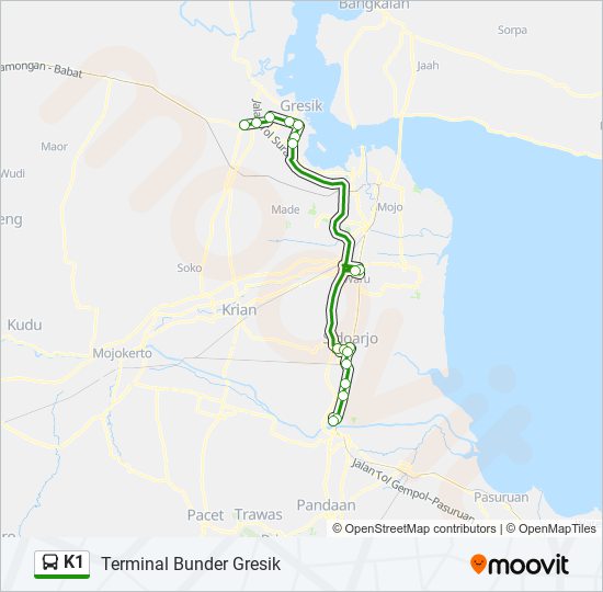 K1 Route: Schedules, Stops & Maps - Terminal Bunder Gresik (Updated)