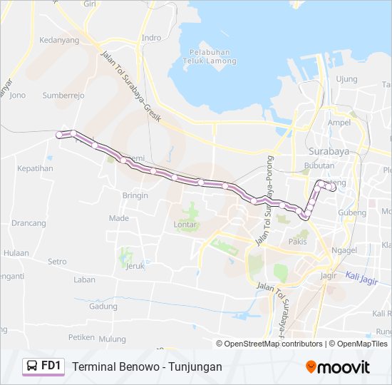 Rute Fd1: Jadwal, Pemberhentian & Peta - Terminal Benowo (Diperbarui)