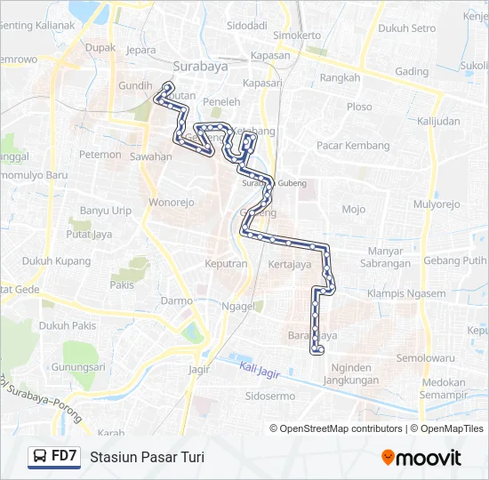 FD7 Bus Line Map