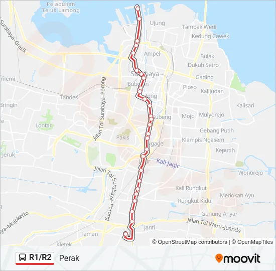 R1/R2 Bus Line Map