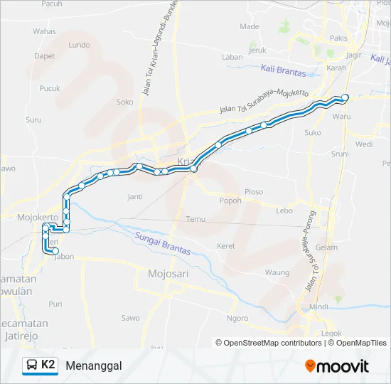 K2 Bus Line Map