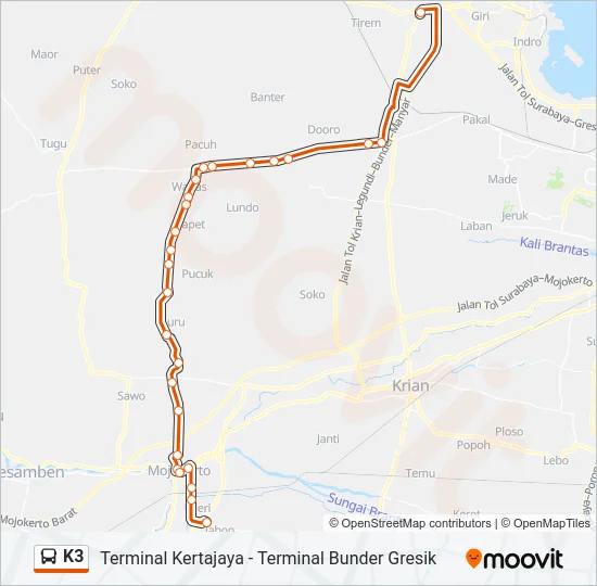 K3 Bus Line Map