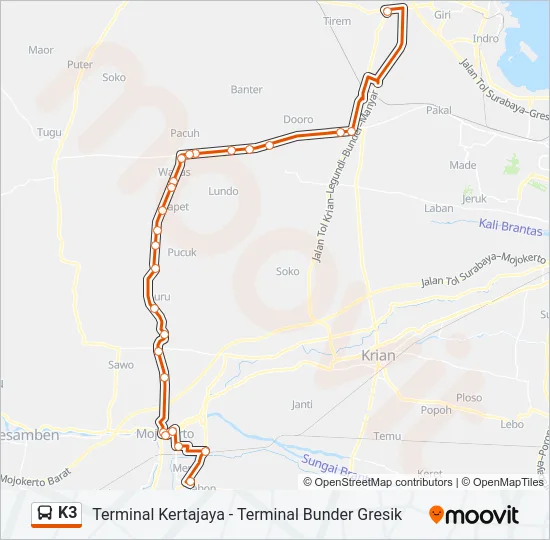 K3 Bus Line Map