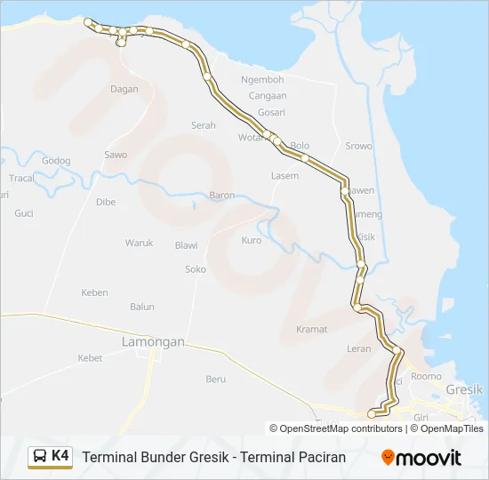 K4 Bus Line Map