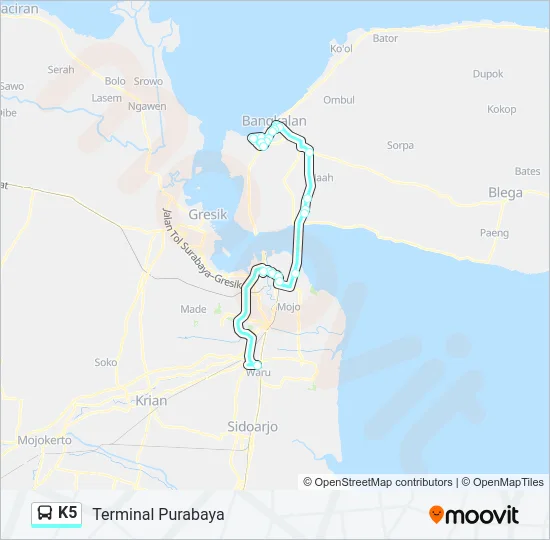 K5 Bus Line Map