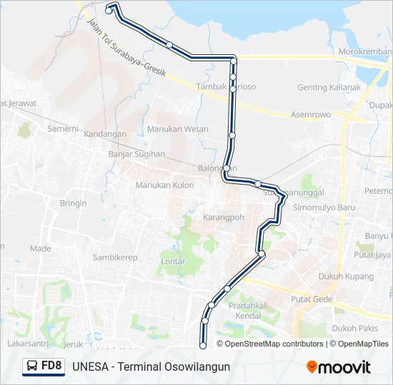 FD8 Bus Line Map