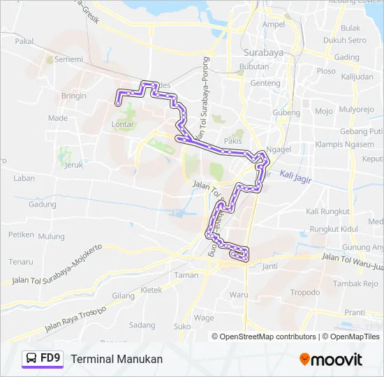 FD9 Bus Line Map