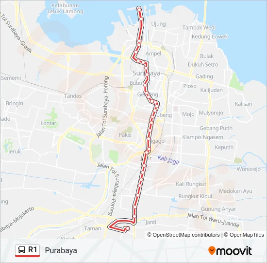 R1 Bus Line Map