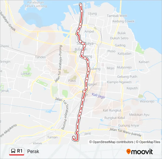 R1 Bus Line Map