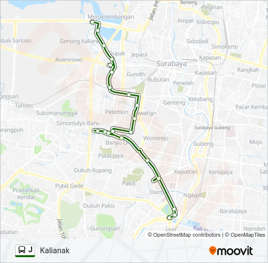 J Bus Line Map