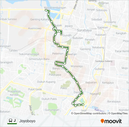 J Bus Line Map