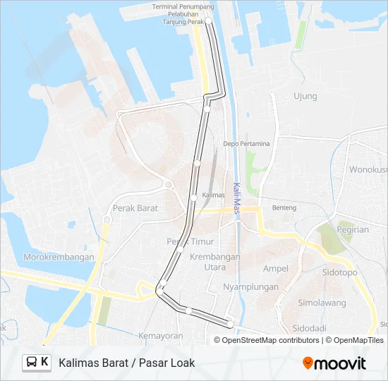 K Bus Line Map