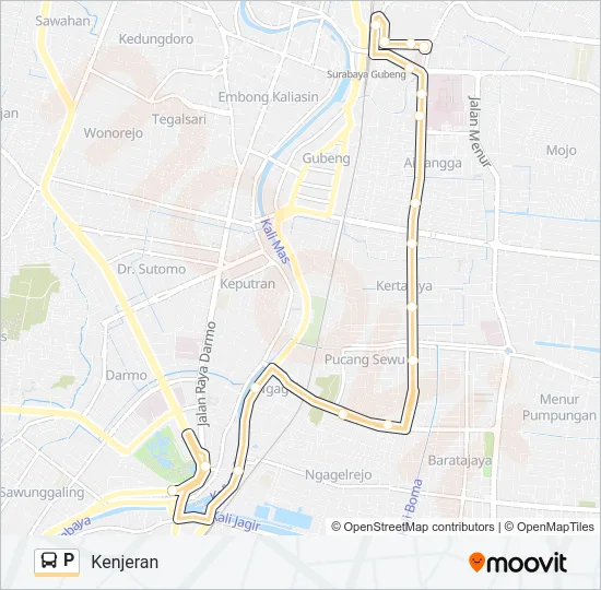 P Bus Line Map