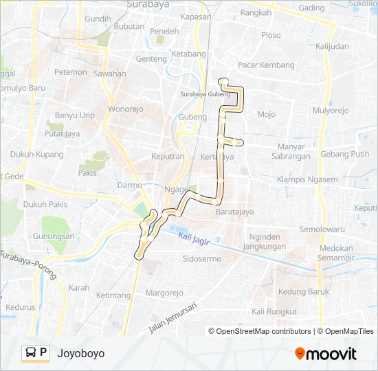 P Bus Line Map
