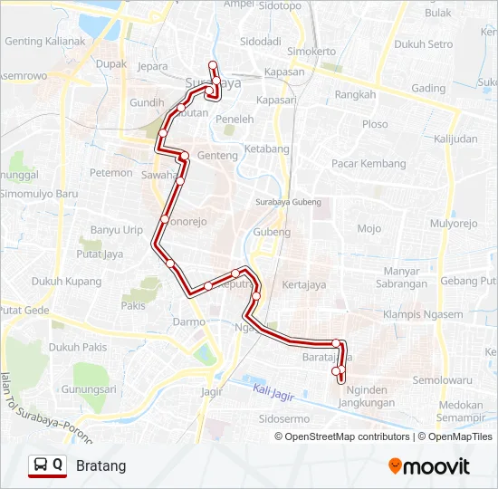 Q Bus Line Map