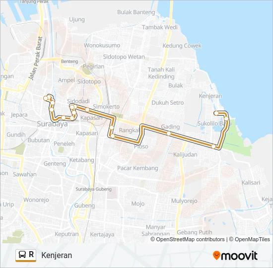 R Bus Line Map