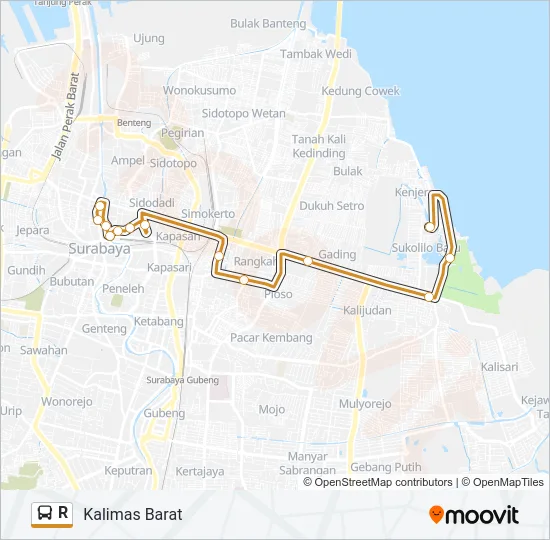 R Bus Line Map