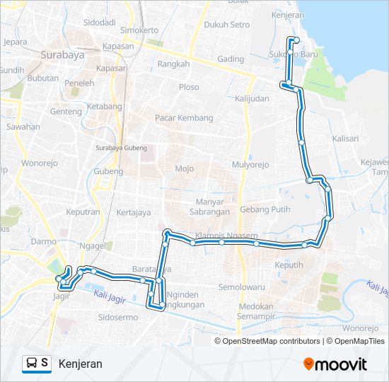 S Bus Line Map