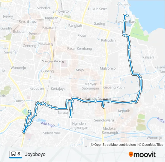 S Bus Line Map