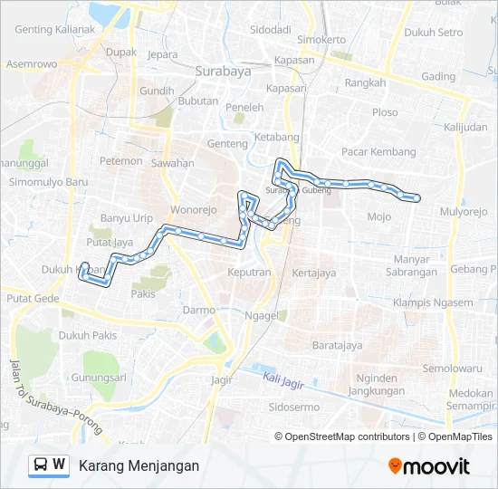 W Bus Line Map