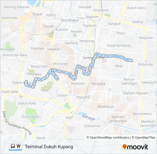 W Bus Line Map
