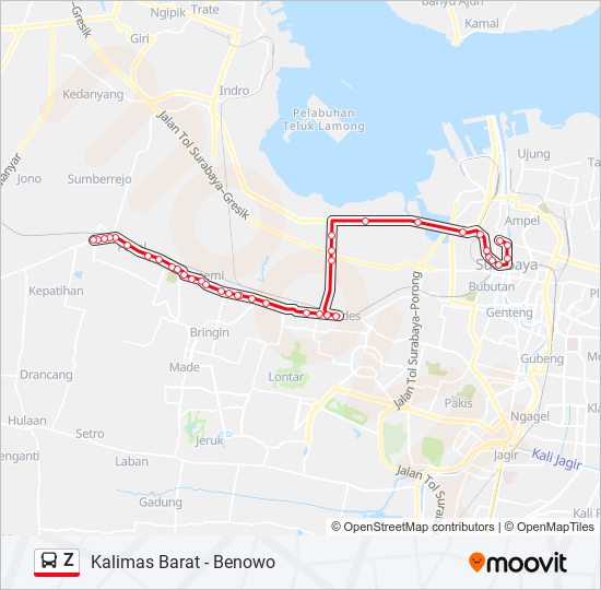 Rute Z: Jadwal, Pemberhentian & Peta - Benowo (Diperbarui)