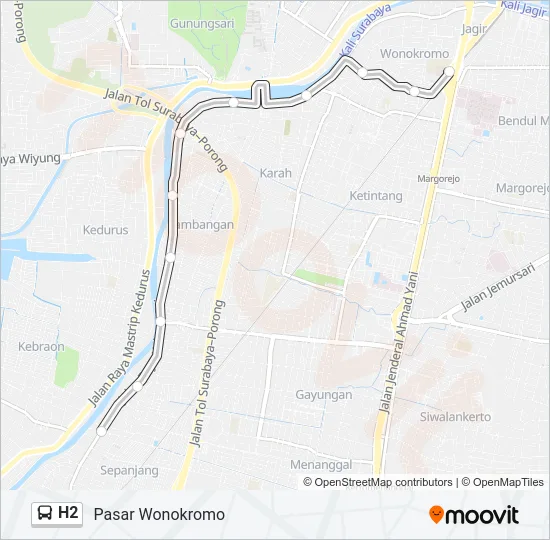 H2 Bus Line Map