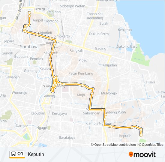 O1 bus Line Map