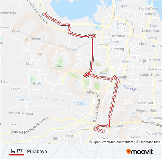 P7 bus Line Map