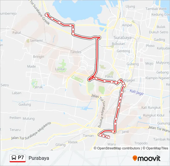 P7 Bus Line Map