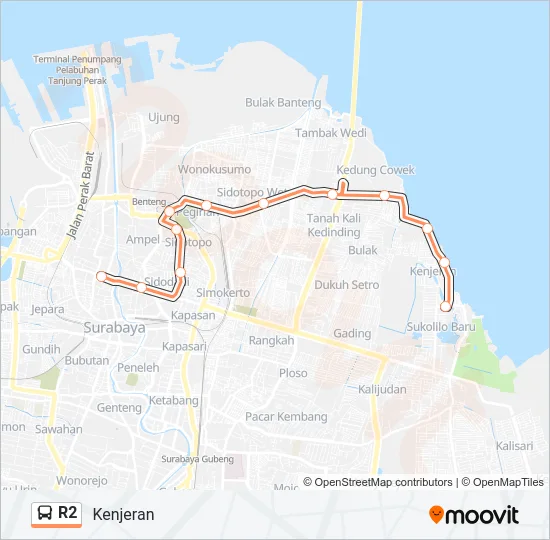 R2 Bus Line Map