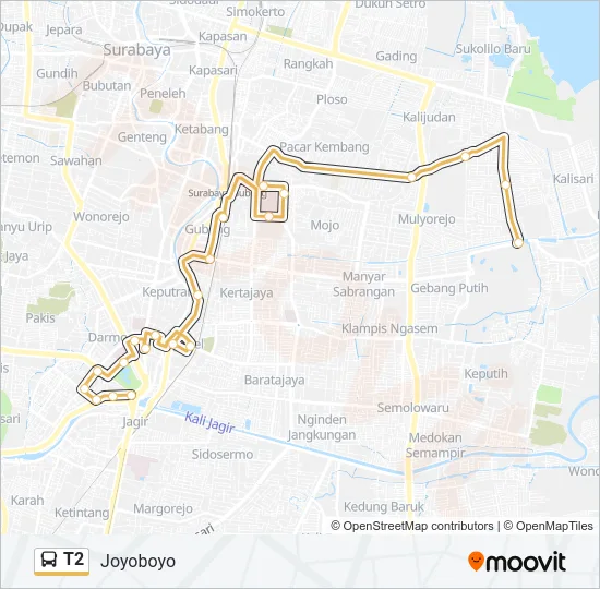 T2 Bus Line Map