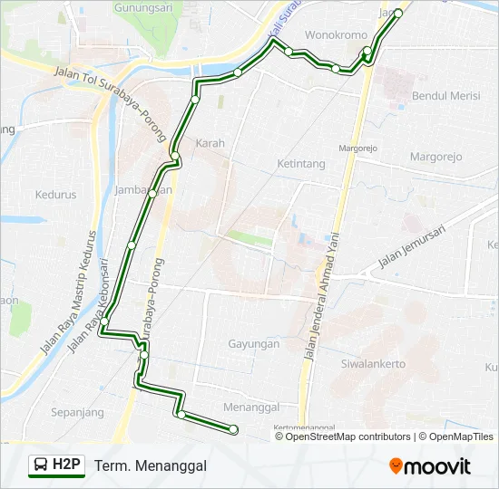 H2P Bus Line Map