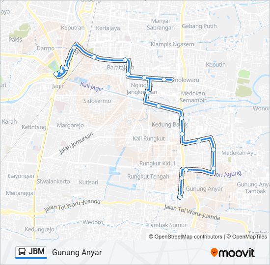 JBM bus Line Map