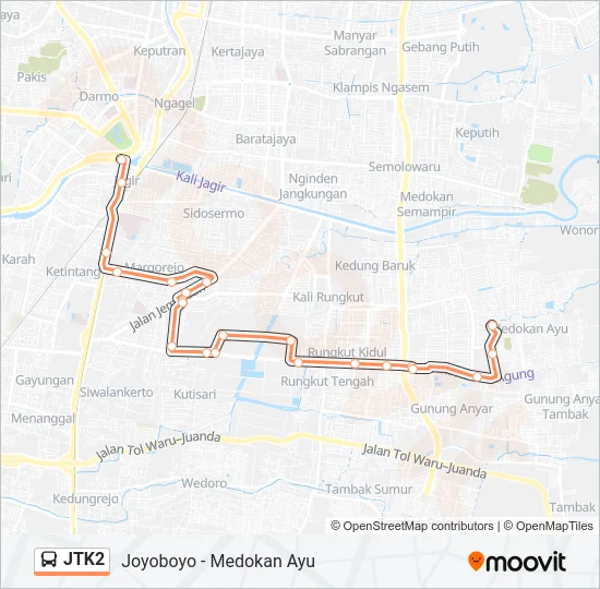 JTK2 Bus Line Map