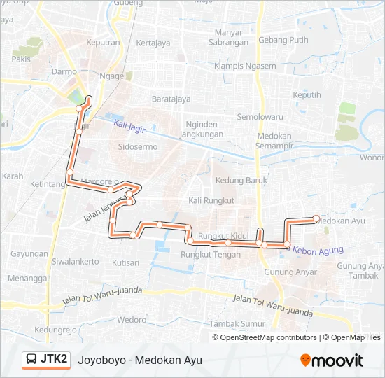 JTK2 Bus Line Map