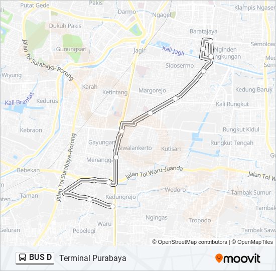 BUS D bus Line Map