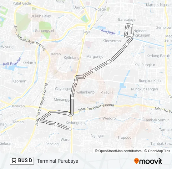 BUS D Bus Line Map