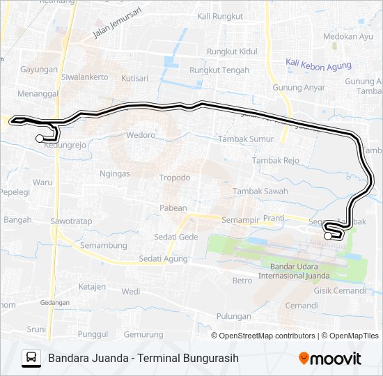 DAMRI BANDARA JUANDA bis Peta Jalur